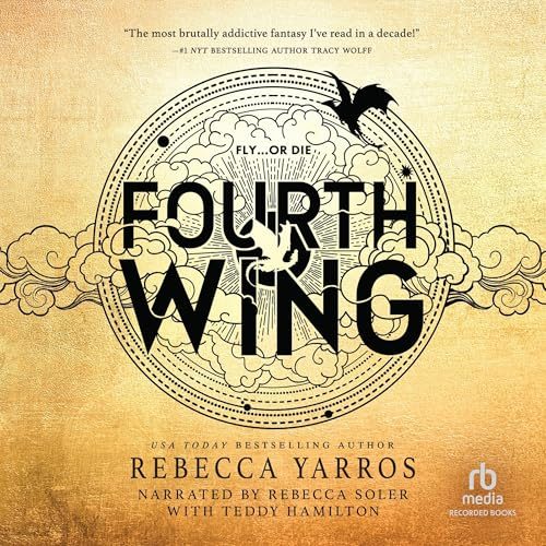 Fourth Wing audiobook cover by Rebecca Yarros